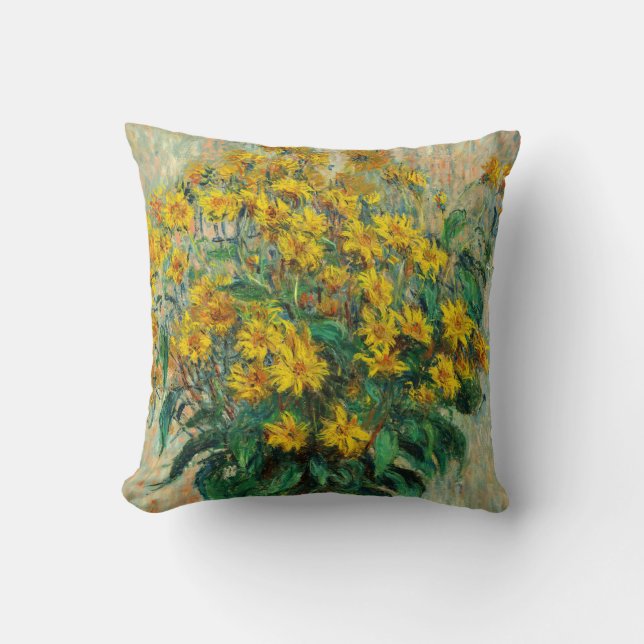 Claude Monet - Blume zu Jerusalem Artichoke Kissen (Vorderseite)