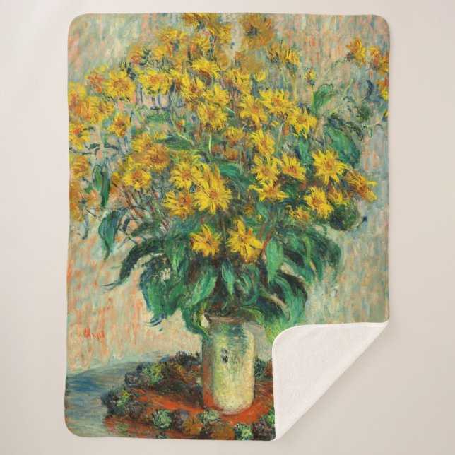 Claude Monet - Blume zu Jerusalem Artichoke Sherpadecke (Vorderseite)