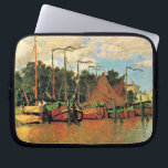 Claude Monet, Boats at Zaandam, Laptopschutzhülle<br><div class="desc">Boats at Zaandam, famous painting by Claude Monet, 1871.</div>