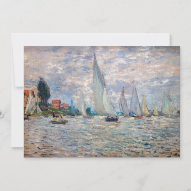 Claude Monet - Boats Regatta bei Argenteuil Einladung (Vorderseite)
