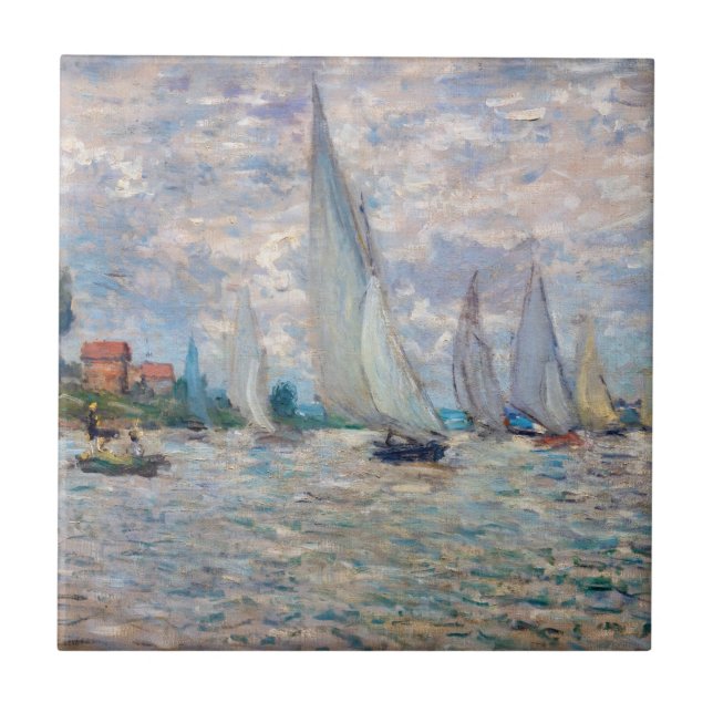 Claude Monet - Boats Regatta bei Argenteuil Fliese (Vorderseite)