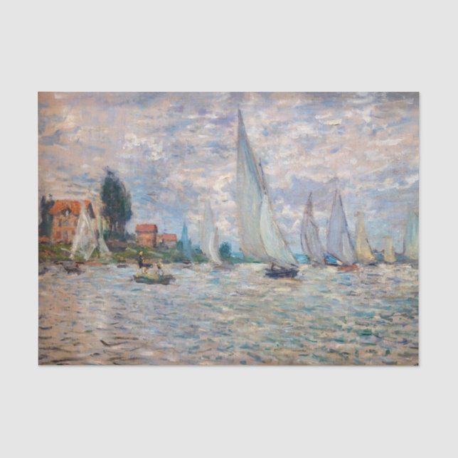 Claude Monet - Boats Regatta bei Argenteuil Seidenpapier (Vorderseite)