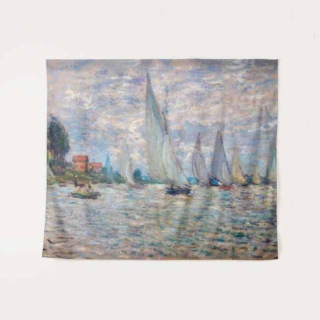 Claude Monet - Boats Regatta bei Argenteuil Wandteppich (Vorderseite (Horizontal))