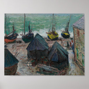 Claude Monet - Boote am Strand bei Etretat Poster
