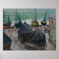 Claude Monet - Boote am Strand bei Etretat