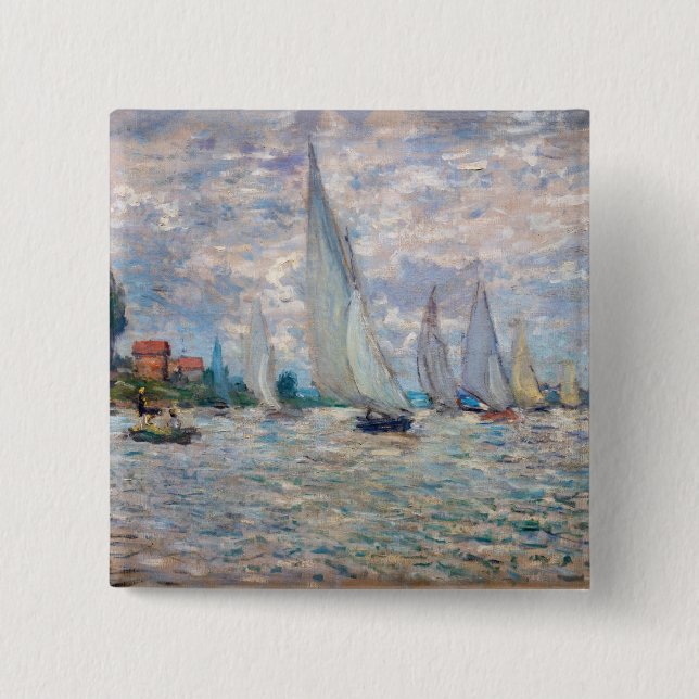 Claude Monet - Boote Regatta in Argenteuil Button (Vorderseite)