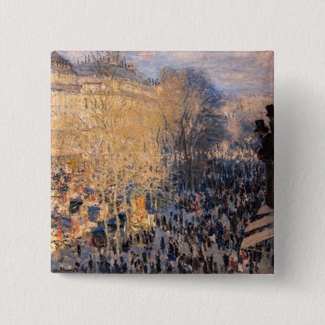 Claude Monet - Boulevard des Capucines in Paris Button (Vorderseite)