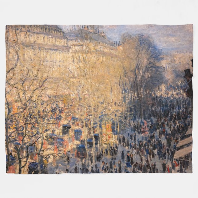 Claude Monet - Boulevard des Capucines in Paris Fleecedecke (Vorderseite (Horizontal))