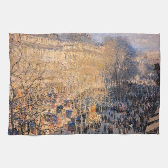 Claude Monet - Boulevard des Capucines in Paris Geschirrtuch (Horizontal)