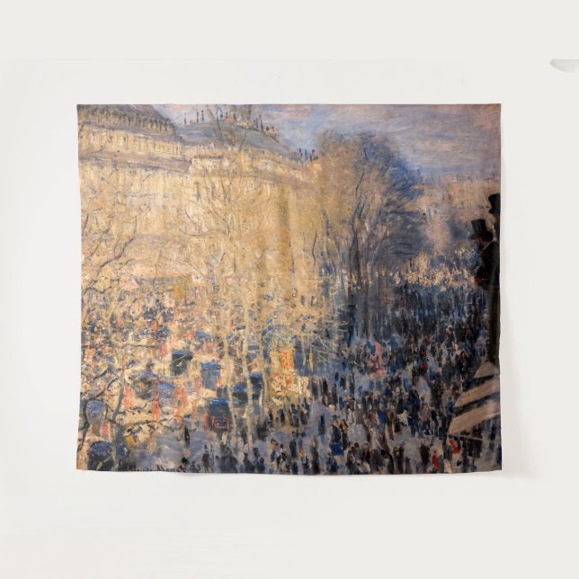 Claude Monet - Boulevard des Capucines in Paris Wandteppich (Vorderseite (Horizontal))