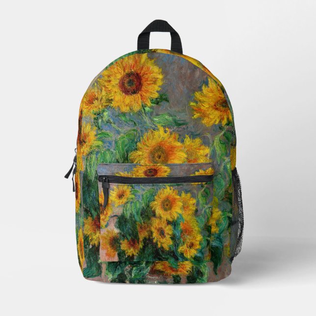 Claude Monet - Bouquet der Sonnenblumen Bedruckter Rucksack (Vorderseite)