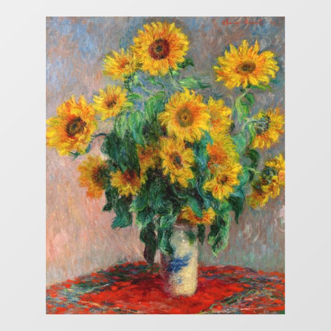 Claude Monet - Bouquet der Sonnenblumen Fensteraufkleber (Blatt)