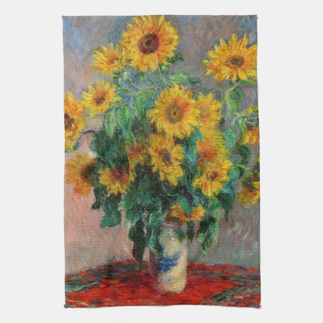 Claude Monet - Bouquet der Sonnenblumen Geschirrtuch (Vertikal)