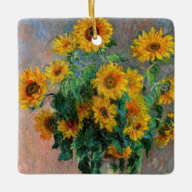 Claude Monet - Bouquet der Sonnenblumen Keramikornament (Vorderseite)