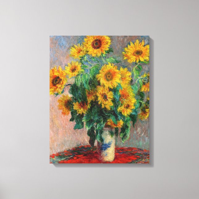 Claude Monet - Bouquet der Sonnenblumen Leinwanddruck (Vorderseite)