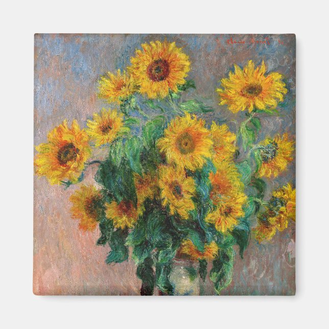 Claude Monet - Bouquet der Sonnenblumen Magnet (Vorne)