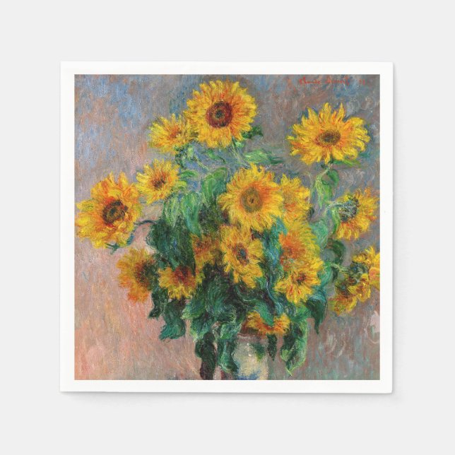 Claude Monet - Bouquet der Sonnenblumen Serviette (Vorderseite)