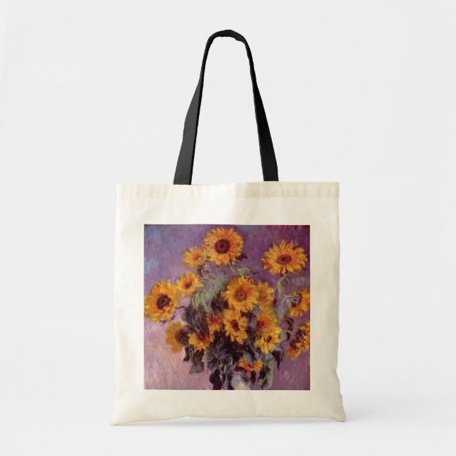 Claude Monet - Bouquet der Sonnenblumen Tragetasche (Vorne)
