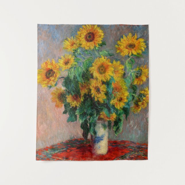 Claude Monet - Bouquet der Sonnenblumen Wandteppich (Vorderseite)