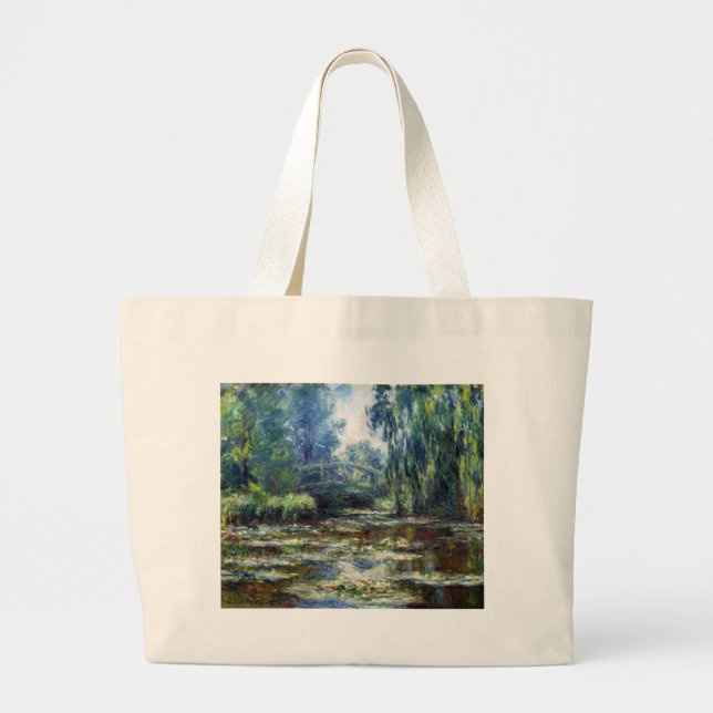 Claude Monet-Brücke über Wasser-Lilien-Teich Jumbo Stoffbeutel (Vorne)