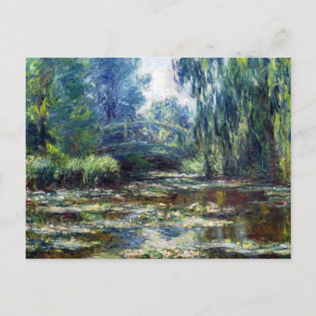 Claude Monet Brücke über Wasserliliensee Postkarte (Vorderseite)