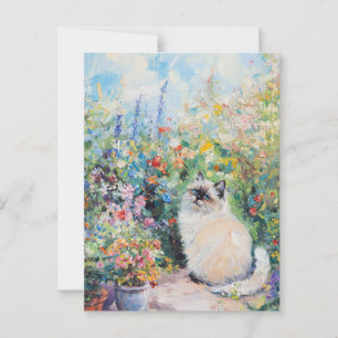 Claude Monet Cat Vintag Postcard Postkarte