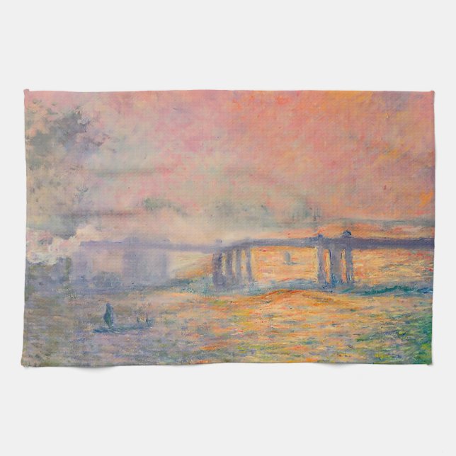 Claude Monet Charing Cross Bridge Geschirrtuch (Horizontal)