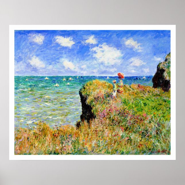 Claude Monet - Cliff Top Walk bei Pourville - Imre Poster (Vorne)