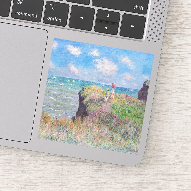 Claude Monet - Cliff Walk in Pourville Aufkleber (Detail)