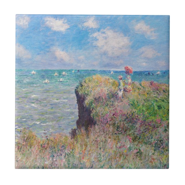 Claude Monet - Cliff Walk in Pourville Fliese (Vorderseite)