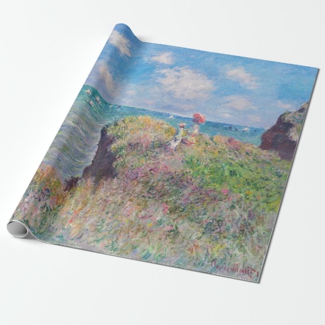 Claude Monet - Cliff Walk in Pourville Geschenkpapier (Ungerollt)