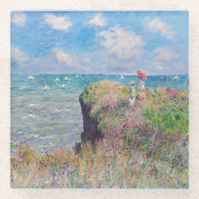 Claude Monet - Cliff Walk in Pourville Glasuntersetzer (Vorderseite)