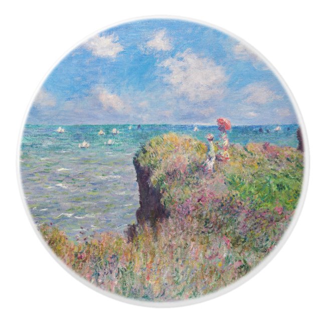 Claude Monet - Cliff Walk in Pourville Keramikknauf (Vorderseite)