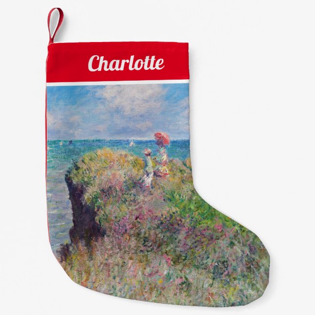 Claude Monet - Cliff Walk in Pourville Kleiner Weihnachtsstrumpf (Vorderseite)