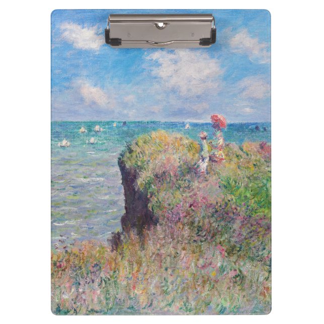 Claude Monet - Cliff Walk in Pourville Klemmbrett (Vorderseite)