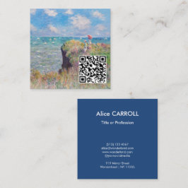 Claude Monet - Cliff Walk in Pourville - QR-Code Quadratische Visitenkarte
