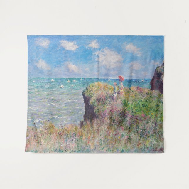 Claude Monet - Cliff Walk in Pourville Wandteppich (Vorderseite (Horizontal))