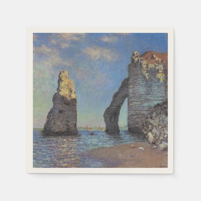 Claude Monet Cliffs von Etretat Impressionist Pain Serviette (Vorderseite)
