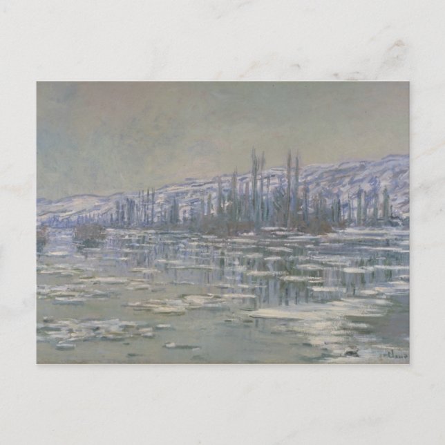 Claude Monet - Das Aufbrechen des Eises Postkarte (Vorderseite)