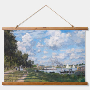Claude Monet - Das Becken in Argenteuil Wandteppich Mit Holzrahmen