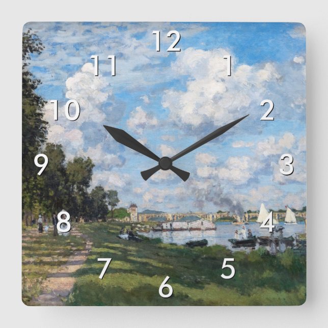Claude Monet - Das Becken in Argentinien Quadratische Wanduhr (Vorderseite)