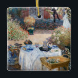 Claude Monet - Das Mittagessen, dekorative Tafel Keramikornament<br><div class="desc">Luncheon,  dekorative Tafel / Le dejeuner,  panneau dekoratif - Claude Monet,  1873</div>
