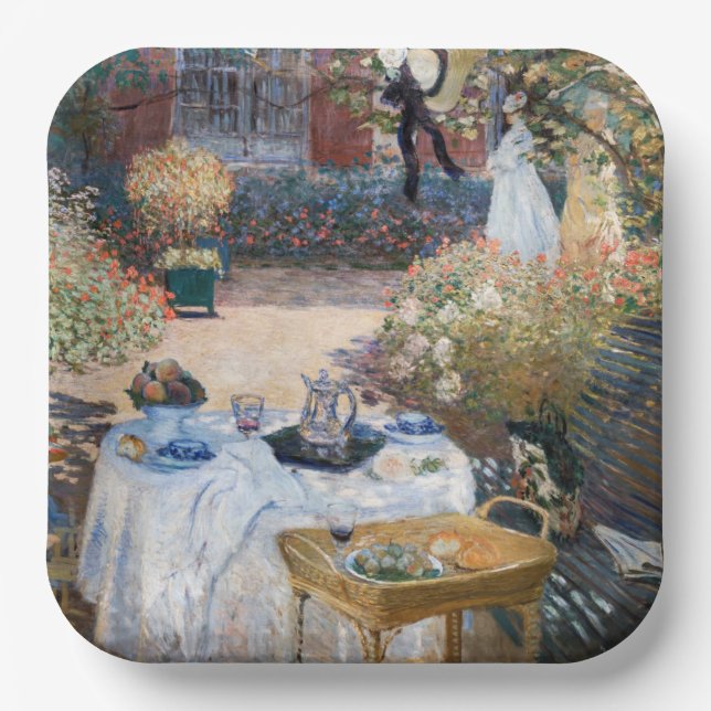Claude Monet - Das Mittagessen, dekorative Tafel Pappteller (Vorderseite)