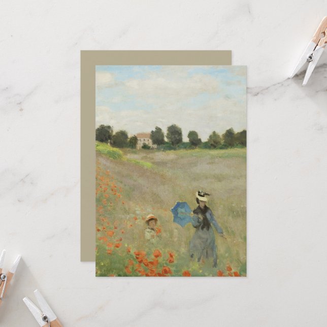 Claude Monet Das Mohnfeld bei Argenteuil Kunst (Vorderseite/Rückseite Beispiel)