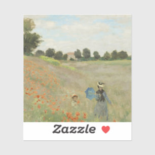 Claude Monet Das Mohnfeld bei Argenteuil Kunst Aufkleber