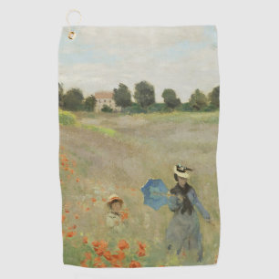 Claude Monet Das Mohnfeld bei Argenteuil Kunst Golfhandtuch