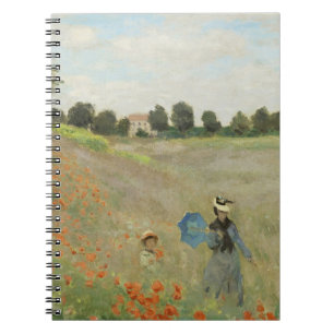 Claude Monet Das Mohnfeld bei Argenteuil Kunst Notizblock
