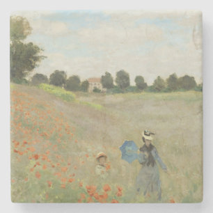 Claude Monet Das Mohnfeld bei Argenteuil Kunst Steinuntersetzer