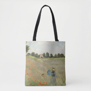 Claude Monet Das Mohnfeld bei Argenteuil Kunst Tasche