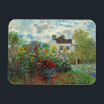 Claude Monet - Der argentinische Künstlergarten Magnet<br><div class="desc">The Artist's Garden in Argenteuil / A Corner of the Garden with Dahlias - Claude Monet,  Oil on Leinwand,  1873</div>